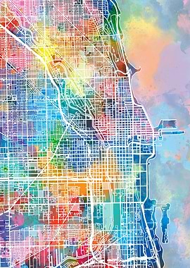 chicago city map color