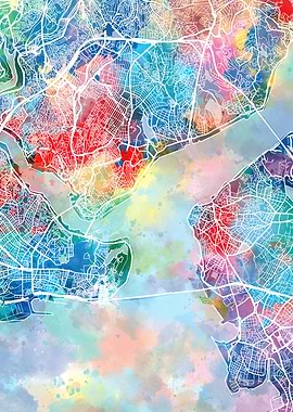 istanbul city map color