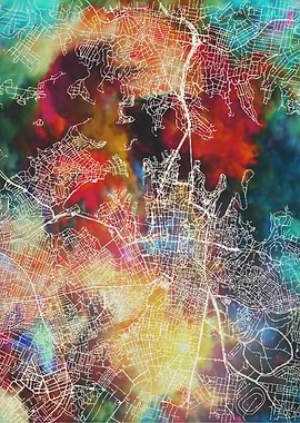 Sydney Watercolor Map
