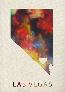 Las Vegas Watercolor Map