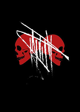 Red skulls background