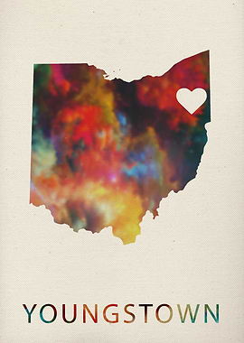 Youngstown Watercolor Map