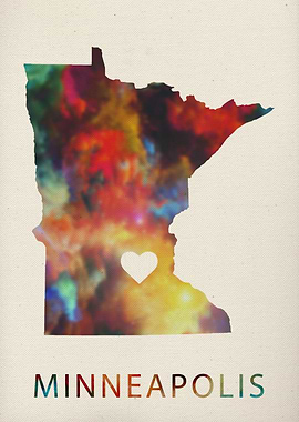 Minneapolis Watercolor Map