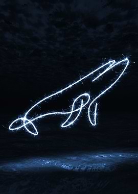 sparkling blue whale