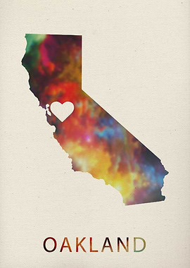 Oakland Watercolor Map