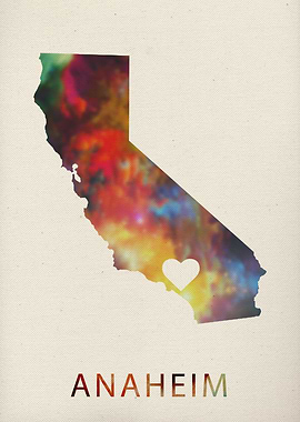 Anaheim Watercolor Map
