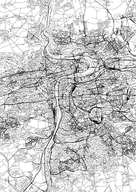 Prague White Map