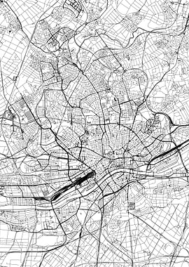 Frankfurt White Map