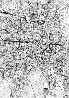 Munich White Map