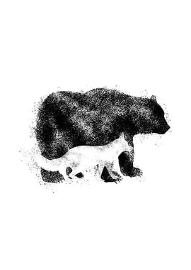 Animals Bear and Fox