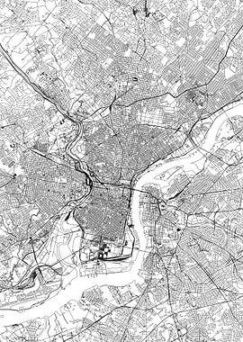 Philadelphia White Map