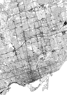 Toronto White Map