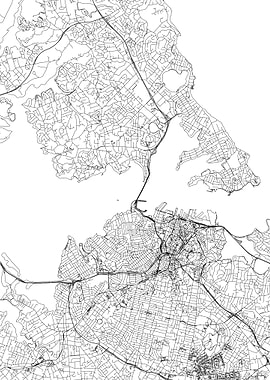 Auckland White Map