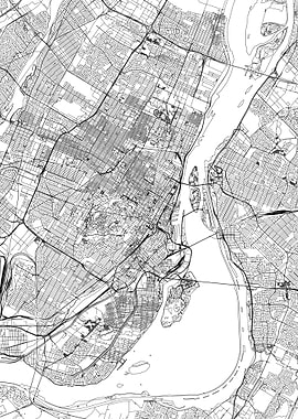 Montreal White Map