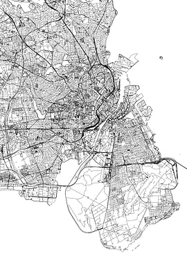 Copenhagen White Map