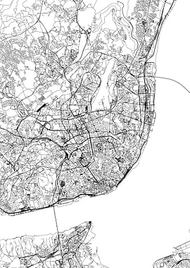 Lisbon White Map