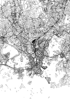 Helsinki White Map