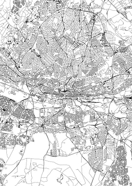 Johannesburg White Map