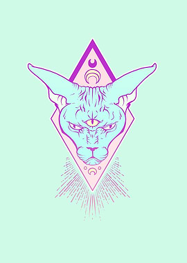 Magic Sphynx Cat Art