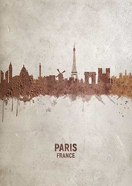 Paris France Rust Skyline