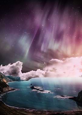 Aurora and the beach