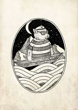 piggy animal sailor
