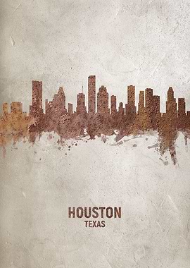 Houston Texas Rust Skyline