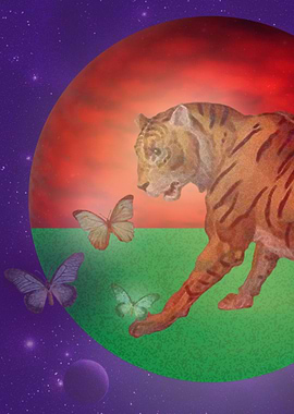 Tiger and Butterflies