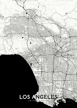 Los Angeles map white