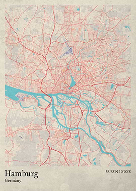 Hamburg city map