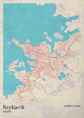 Reykjavik city map
