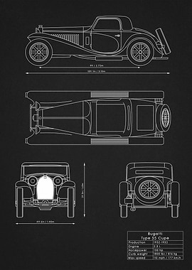 Bugatti Type 55 Blueprint