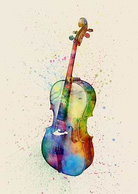 Cello Watercolor