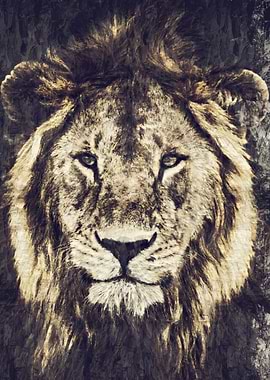 Lion with oil paint effect