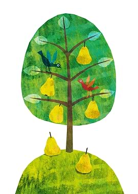 Birds on Summer Pear Tree