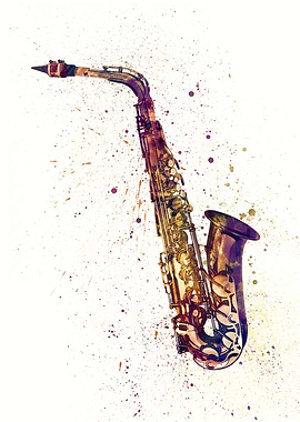 Saxophone Watercolour