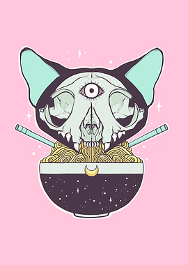 Cat Skull Ramen Noodles