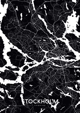Stockholm map black