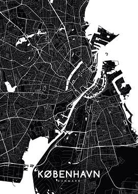 Copenhagen map black