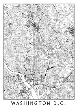 Washington White Map