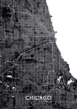 Chicago map black