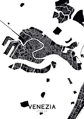 Venezia map black