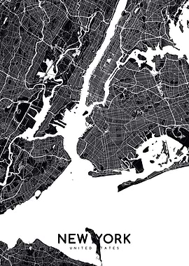 New York map black