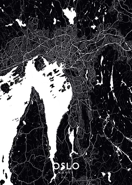 Oslo map black