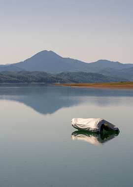 Lonely Boat in the Lake
