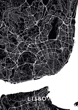 Lisboa map black