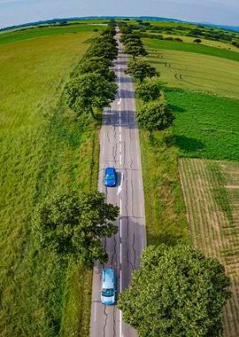 Road view from drone