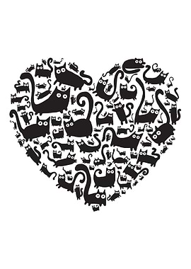 Black cats heart