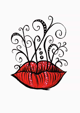 Weird lips tattoo style