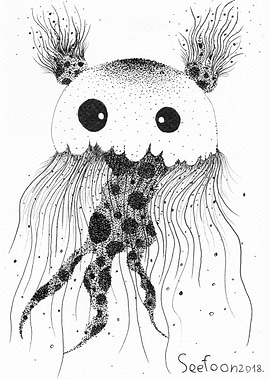 Jellyfish black and white